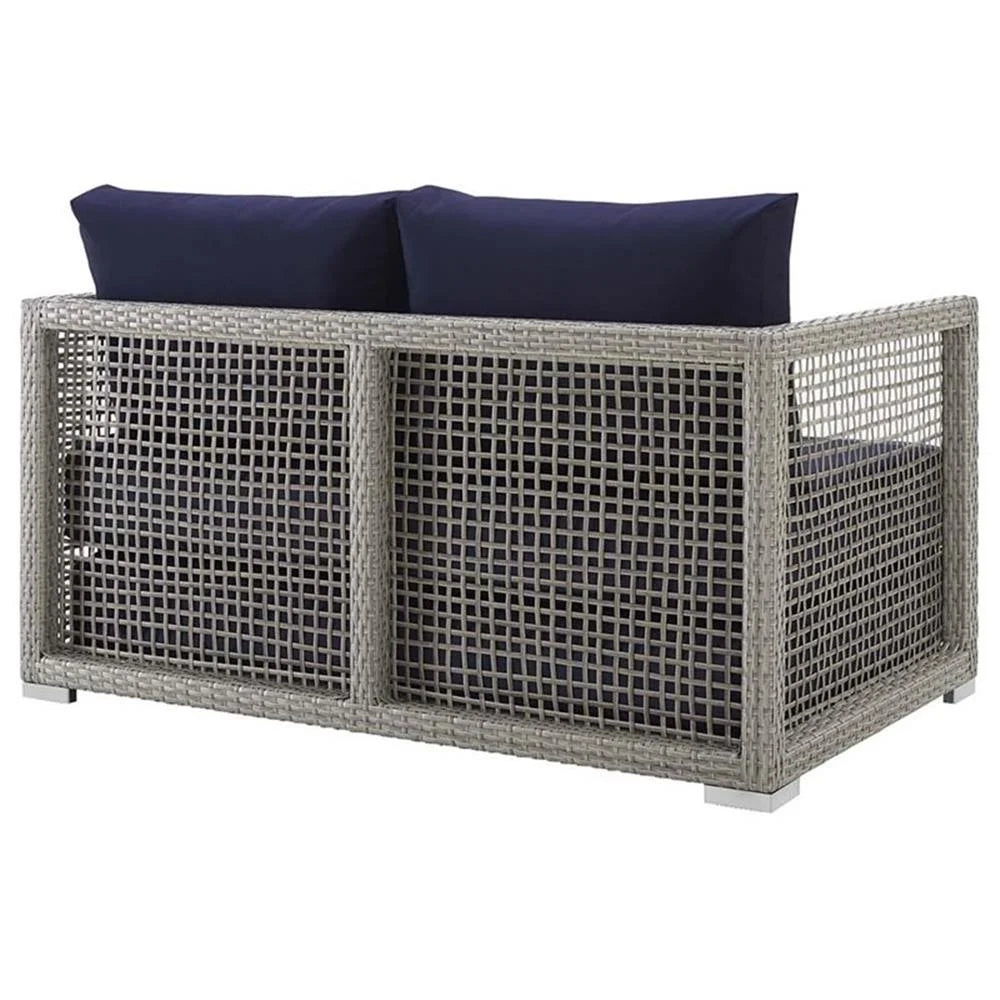 Afuera Living Wicker Patio Loveseat, Gray - 52in W x 32in D