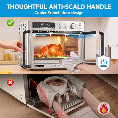 Midea Flexify French Door Air Fryer Toaster Oven Combo, 26.4 QT, 10-in-1, Stainless Steel