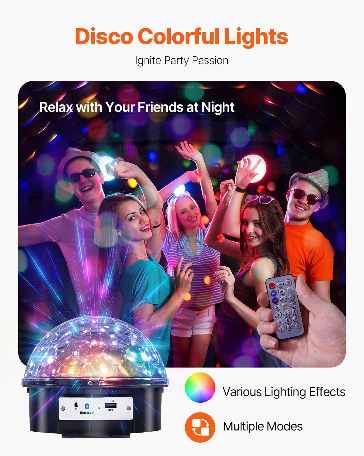 Inflatable Nightclub Party Tent With Lights, 19.7 x 16.4 x 12 Ft