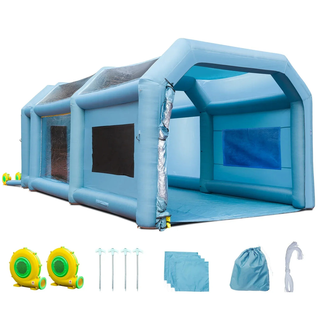 BENTISM Inflatable Paint Booth 30x20x13ft With 950W+1100W Filter System Blower