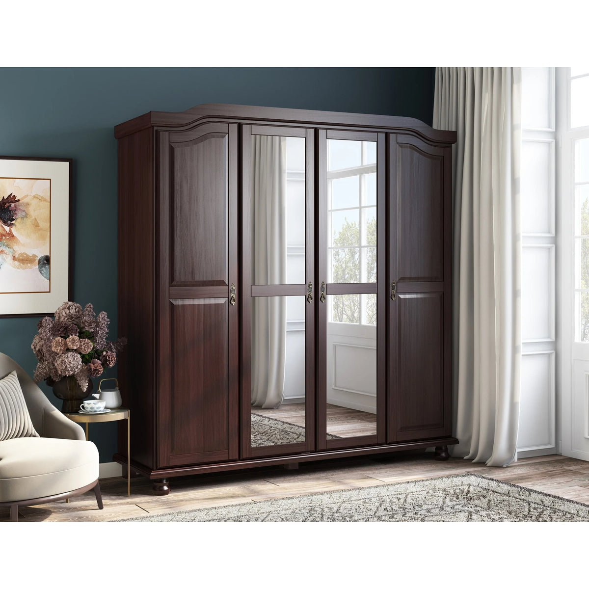 Solid Wood Wardrobe Shelves, Set Of 4, 16.75in W x 18.25in D x 0.75in H - Kyle Collection