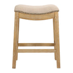 Ridge Home Goods 26 Inch Saddle Wood Counter Height Stool - Weathered Natural