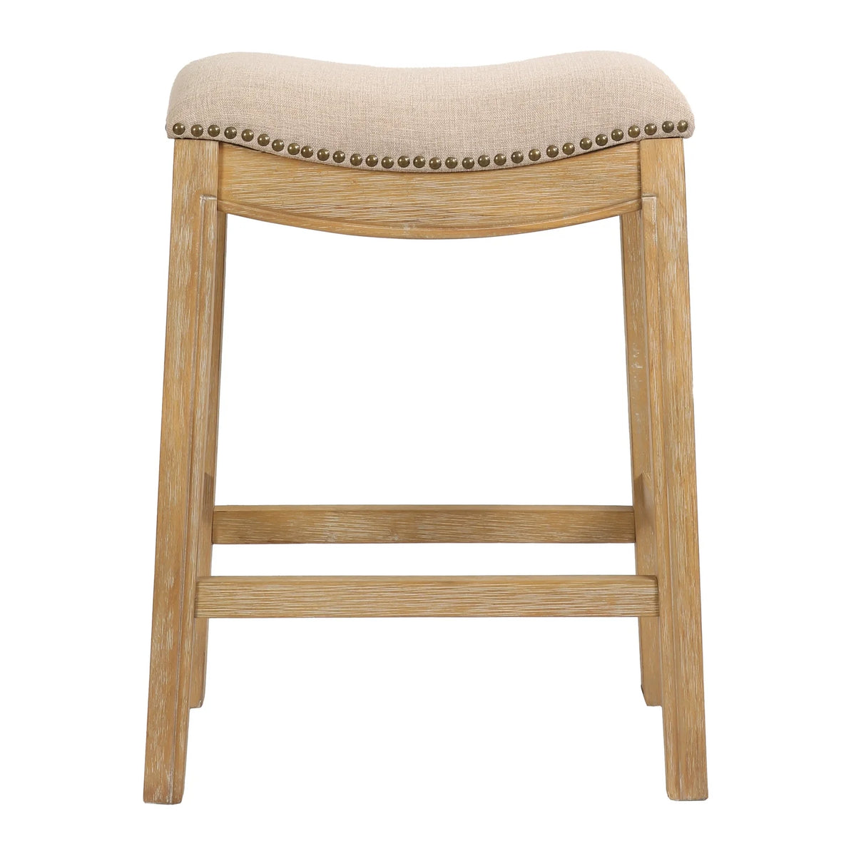 Ridge Home Goods 26 Inch Saddle Wood Counter Height Stool - Weathered Natural