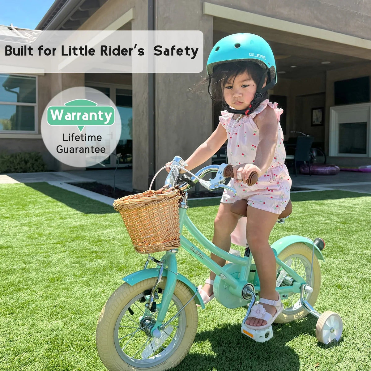 Glerc Girls' Kids' Bike, 12 inch, Pink, Ages 2-4 Years - Little Molly