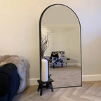 Arched Full Length Floor Mirror With Aluminum Alloy Frame - 65x22, 71x24, 71x28, 71x32
