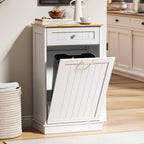 HARIPUL Single Tilt-Out Trash Cabinet For 13 Gallon Waste Bin, White