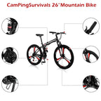 Zimtown Folding Mountain Bike, 26 inch Shimano 21 Speed MTB