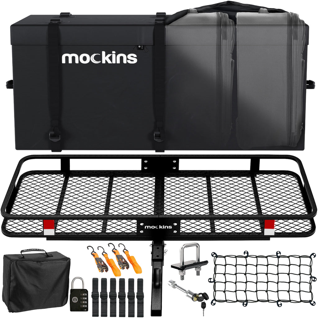 Mockins XL Trailer Hitch Cargo Carrier - 500 lbs, 60x24x6 in, 25 Cu. Ft. Bag