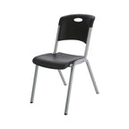 Lifetime Steel-Framed Indoor/Outdoor Commercial Grade Stacking Chairs, Black & Silver, Set Of 14 - 80569