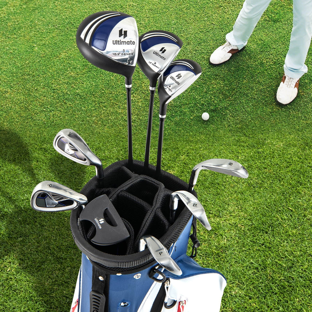 Costway Men's Complete Golf Club Set 10 Pieces With 460cc Alloy Driver