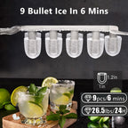 Joy Pebble Countertop Bullet Ice Maker With Handle, 9 Ice Cubes in 6 Mins, 26Lbs/24H