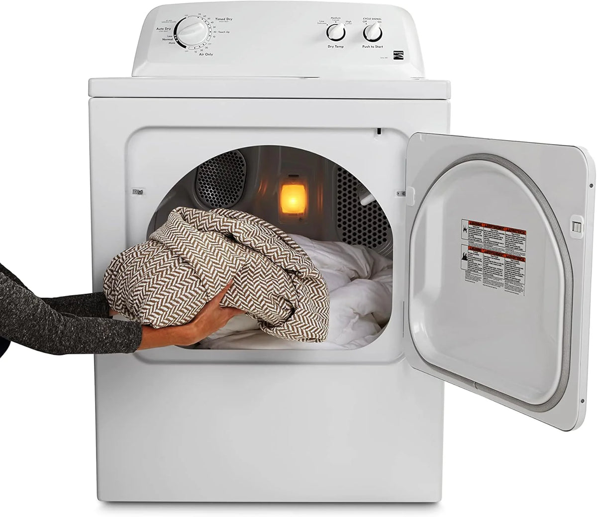 Kenmore Front Load Electric Dryer With Wrinkle Guard, 29in, 7.0 Cu. Ft., White - 62332