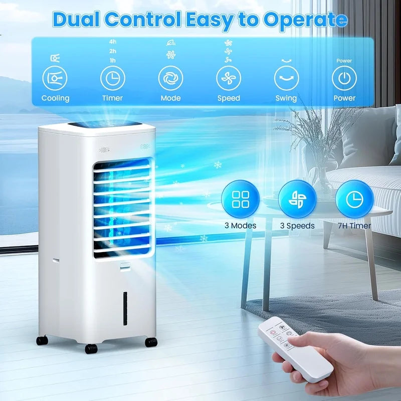 4-in-1 Evaporative Air Cooler With Aroma Box, Remote, 30 inch, 2 Gal Water Tank