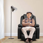 Electric Power Lift Recliner Chair With Leather Massage, Lumbar Heating, 8 Vibrating Nodes, Cup Holders And USB Port