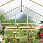Garvee 6 x 10 ft Green Polycarbonate Greenhouse With Aluminum Frame, Lockable Door And Adjustable Roof Vent