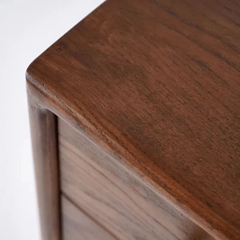 Walnut Ash Wood Chest Cabinet With 3 Drawers, 23.6 x 14.2 x 31.5 in