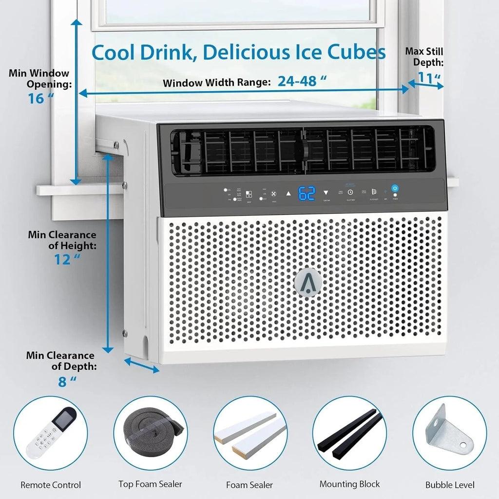 Window Air Conditioner 8000 BTU Up To 370 Sq. Ft. With Remote And App Control