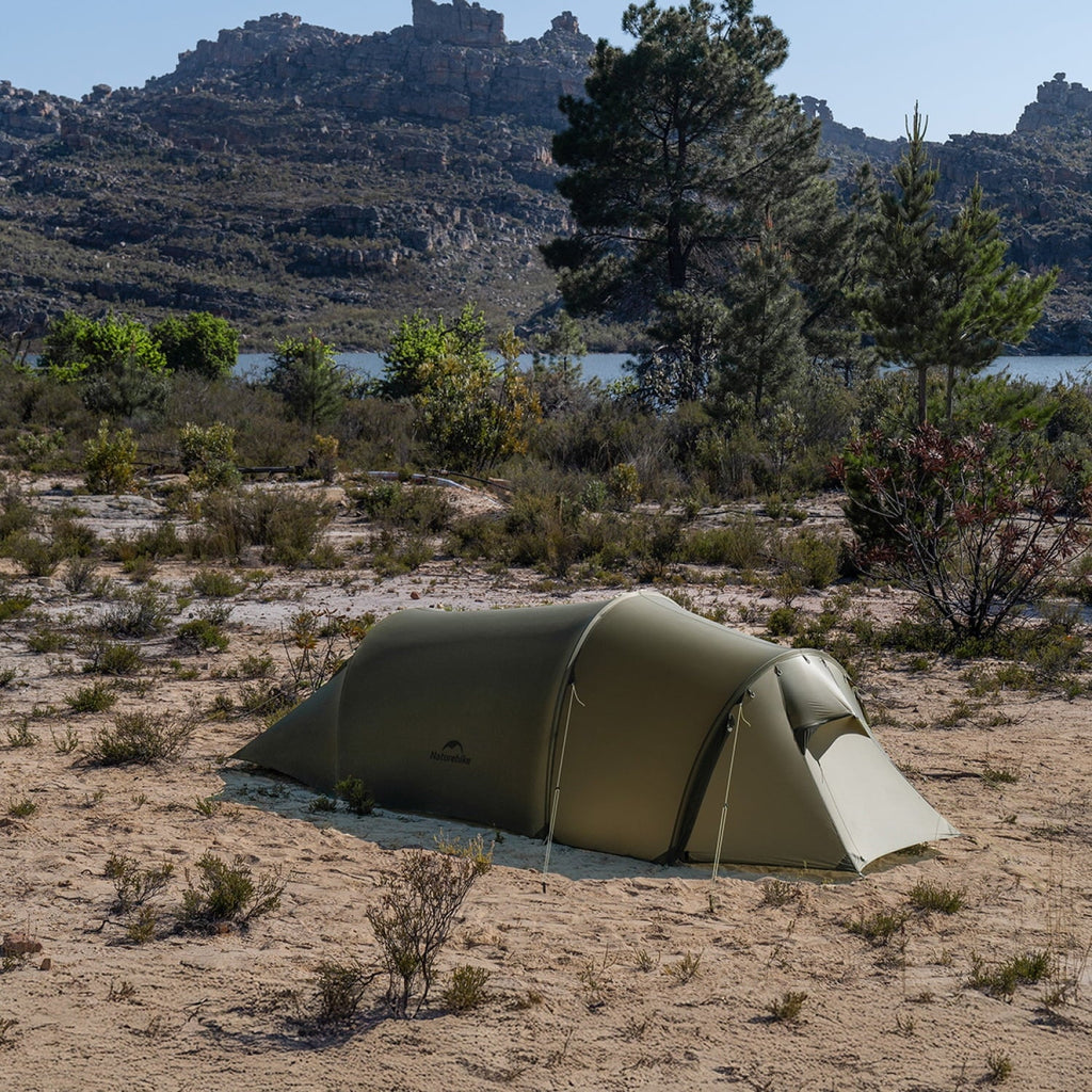 Naturehike Baluosi UL Ultralight Tunnel Hiking Tent, 15D, 2/3 Person, Olive Green - CNK2450WS036
