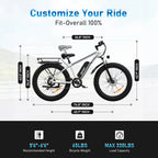AMYET 26 x 4 Fat Tire Electric Mountain Bike, 48V 15Ah, 7-Speed - EB26