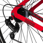 Hyper Bicycle 700C Men's Spin Fit Hybrid Bike, 21-Speed, Black/Red