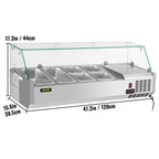 Refrigerated Condiment Prep Station, 48-inch, 10.8Qt, 3 1/3 Pans And 4 1/6 Pans - 146W
