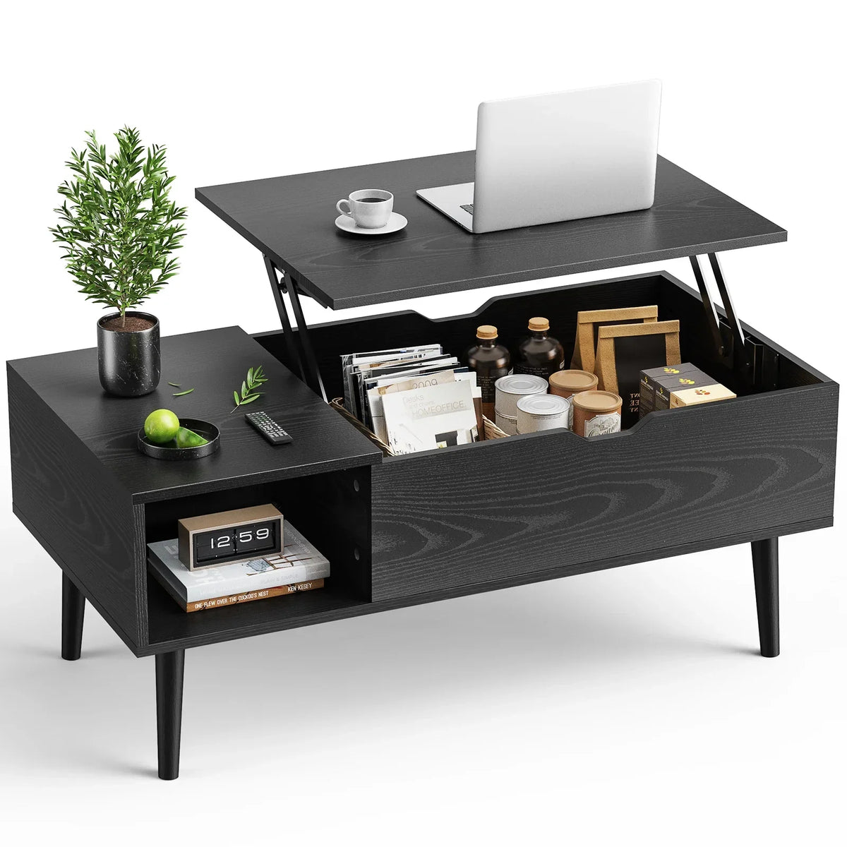 DeeHome Sweetcrispy Lift-Top Coffee Table With Hidden Storage