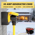 50 Feet 50 Amp RV/Generator Cord, 6/3+8/1 Gauge STW Wire - NEMA 14-50P To SS2-50R