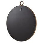 Round Wall Mirror With Antique Brass Finish And Decorative Ring Detail - 31.5in W x 1.5in D x 35in H