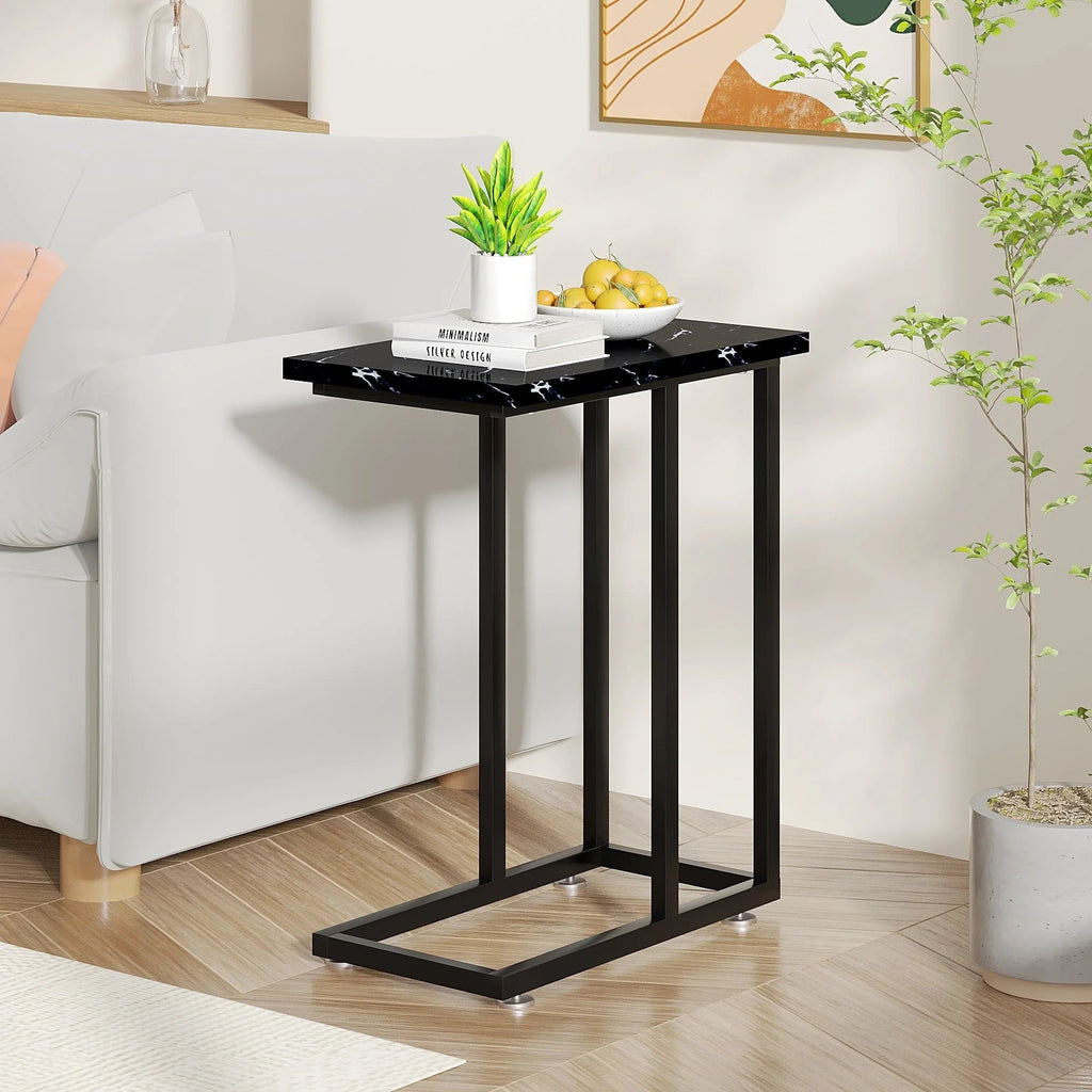 C-Shaped Sofa Side Tables, Set of 2, 11" D x 19" W x 24" H