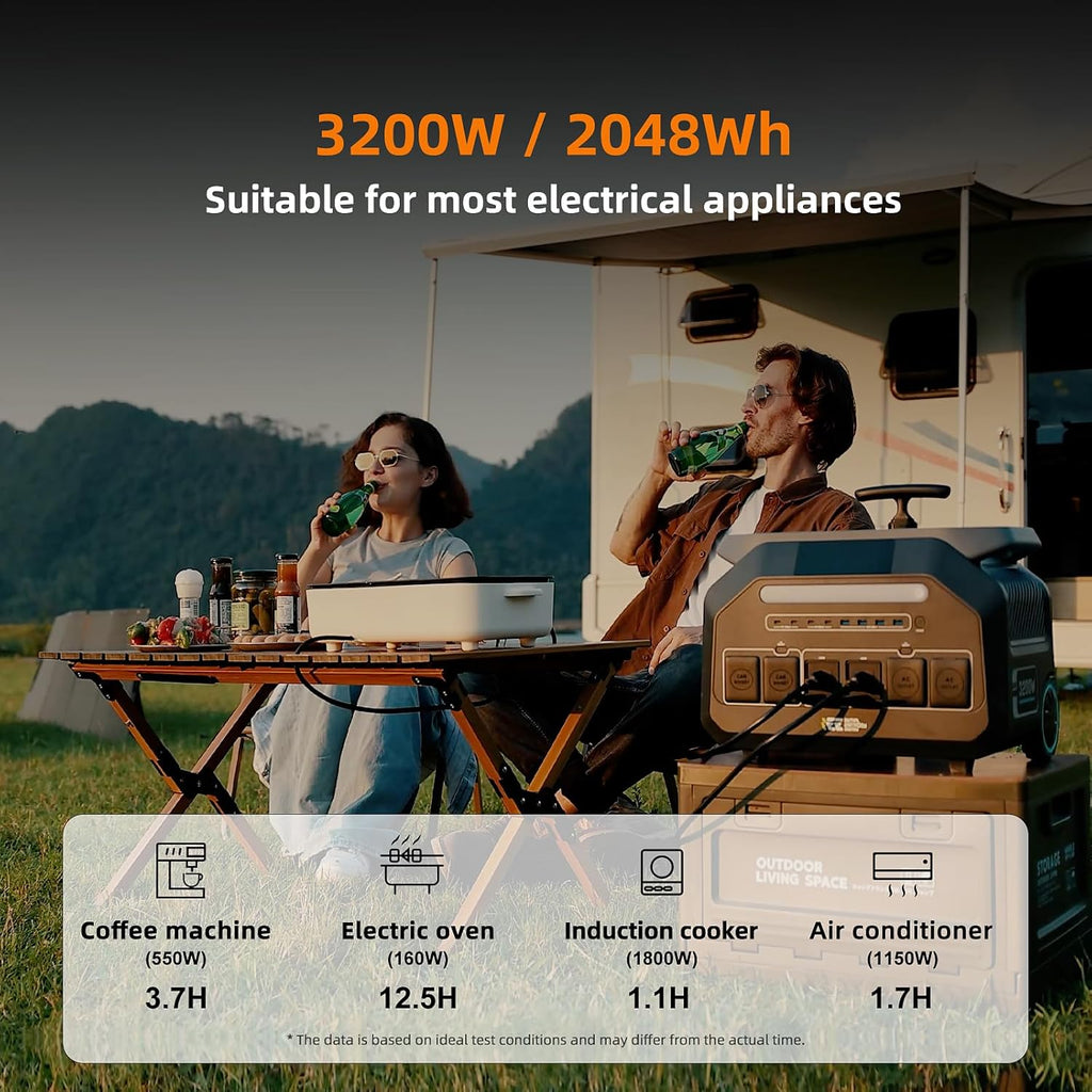 IEE Portable Power Station 3200W 2048Wh LiFePO4 Battery - P3200