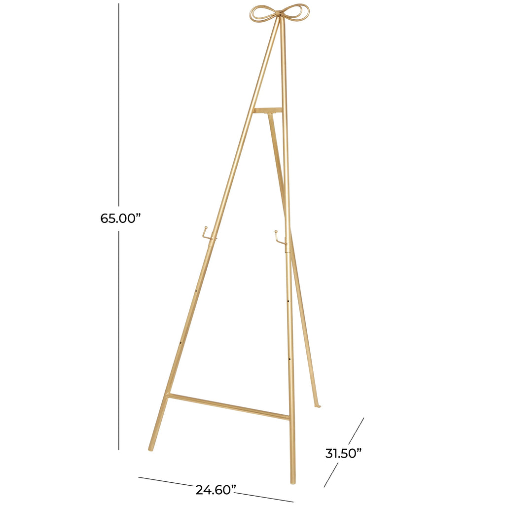 Adjustable 3-Tier Metal Display Stand Gold Floor Easel