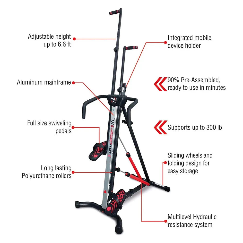 MaxiClimber Hydraulic-Resistant Vertical Climber Exercise System - XL