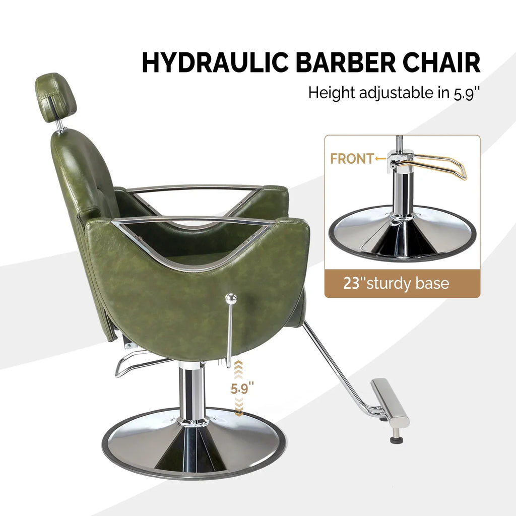 OmySalon Reclining Salon Chair With Footrest And 330 lbs Capacity