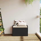 vidaXL Outdoor Poly Rattan Storage Bench With Cushion, Black, 45.3 x 20.1 x 20.5 in