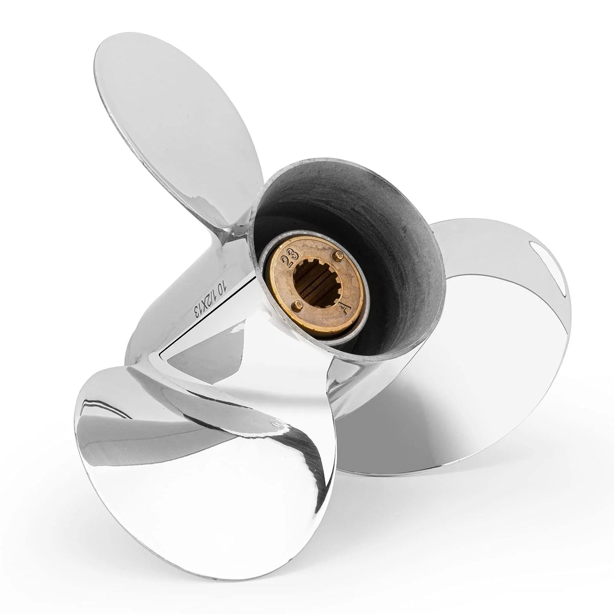 Qiclear Stainless Steel Outboard Motor Propeller 10 1/2 x 13, 13 Spline Tooth, RH - 48-855858A46