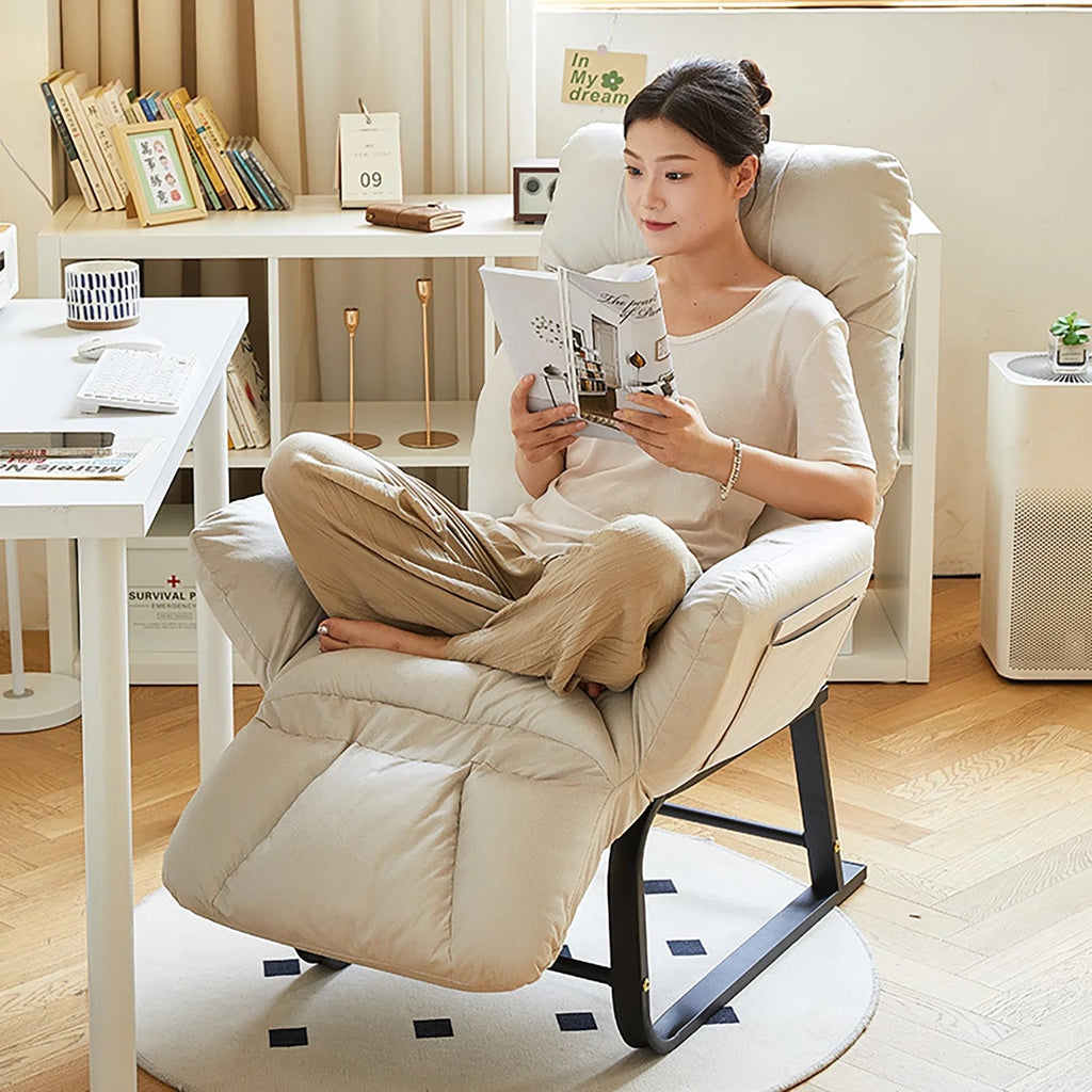 HDUTNGISN Recliner Armchair With Adjustable Backrest, White, 20 x 27.5 x 61.8 in