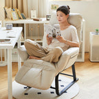 HDUTNGISN Recliner Armchair With Adjustable Backrest, White, 20 x 27.5 x 61.8 in
