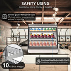 Commercial Countertop Refrigerated Display Case - 130L (4.6 Cu. Ft.), Tempered Glass, LED Lighting