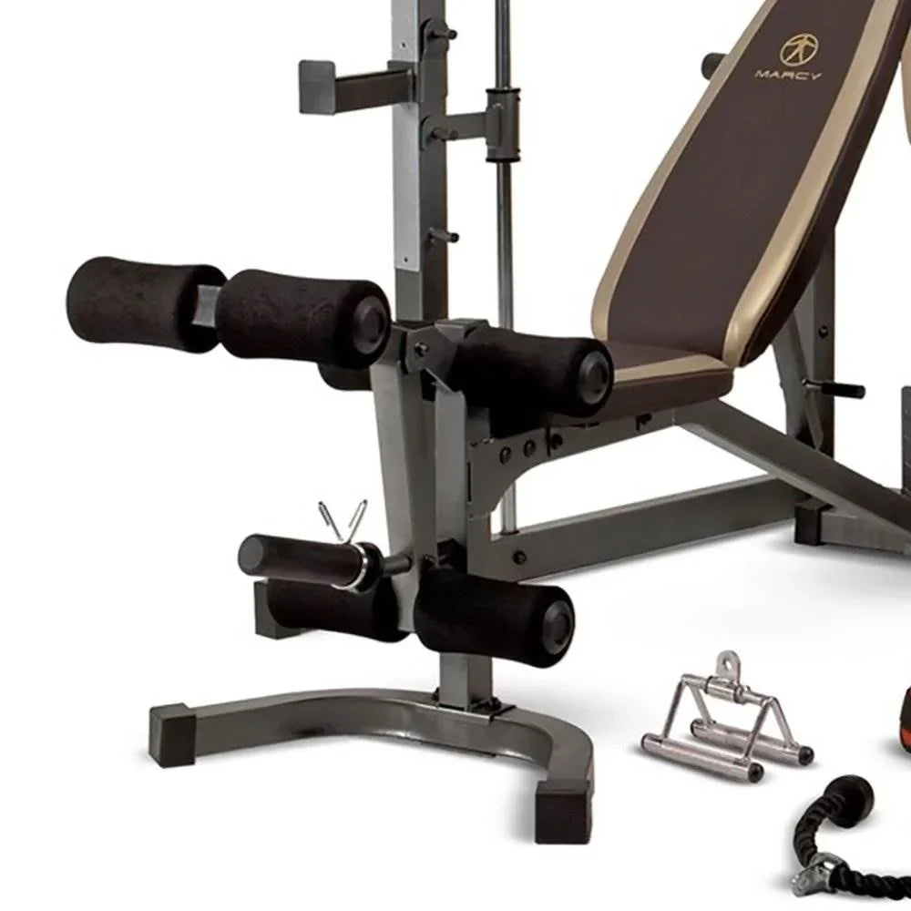 Marcy Full Body Home Exercise Gym, Gray/Brown, 98 x 59 x 82 Inches
