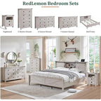 Farmhouse Engineered Wood 5-Drawer Dresser, 15.75in D x 31.25in W x 48in H