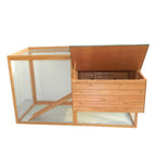 PawHut 64in Large Wooden Chicken Coop Kit With Outdoor Run And Nesting Box