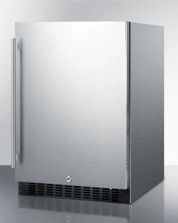 24in Wide Built-In All-Refrigerator With Stainless Steel Cabinet