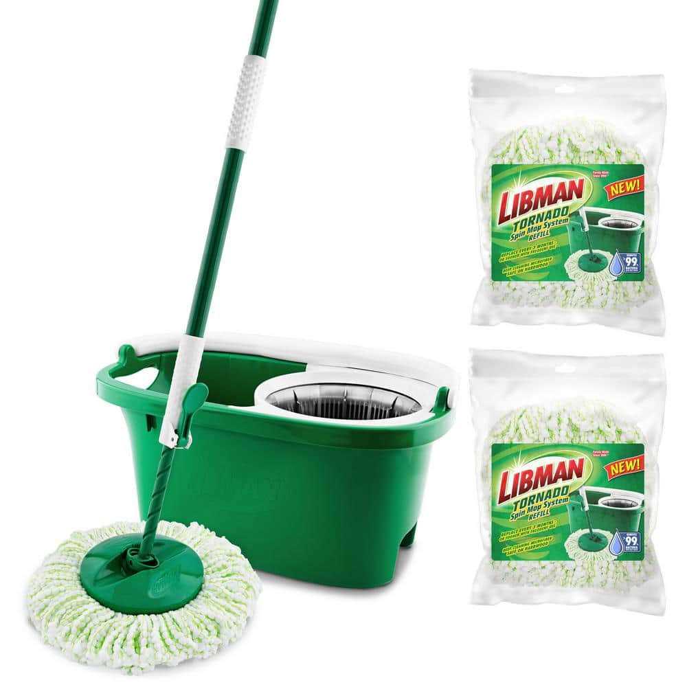 Libman Tornado Spin Mop With 2-Gallon Bucket - Green & White