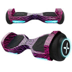 Hover-1 Rebel Kids Hoverboard With LED Headlight, 6 mph Max Speed, 130 lbs Max Weight, 3 Miles Max Distance - Pink Zebra