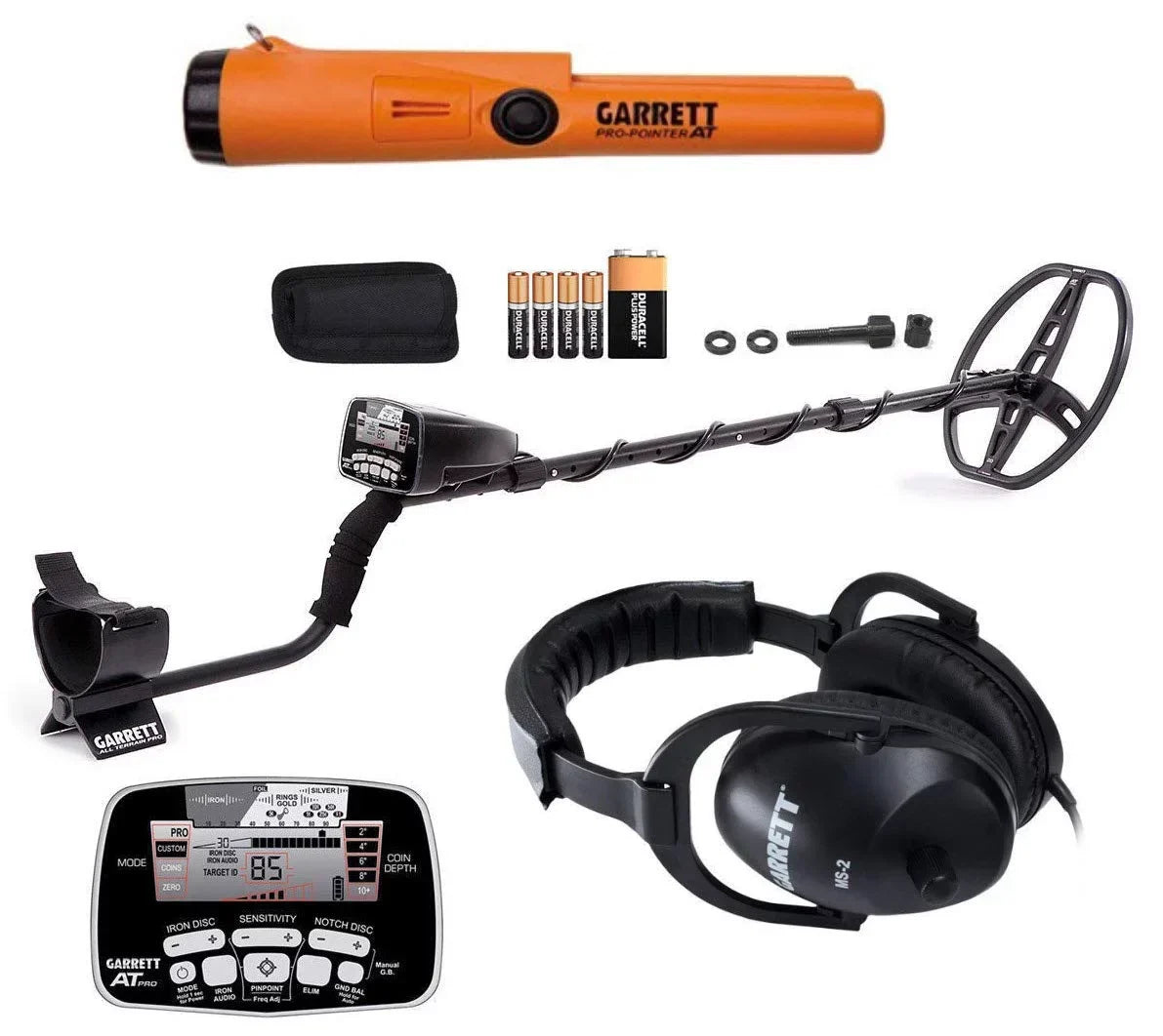 Garrett AT PRO Metal Detector With Pro-Pointer AT Underwater Pinpointer And 8.5 x 11 in PROformance DD Searchcoil
