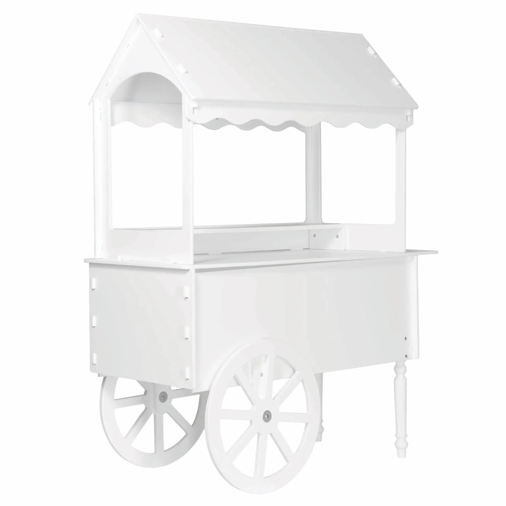 ZETY Wooden Candy Cart Display Stand With Wheels - 75 LBS Capacity
