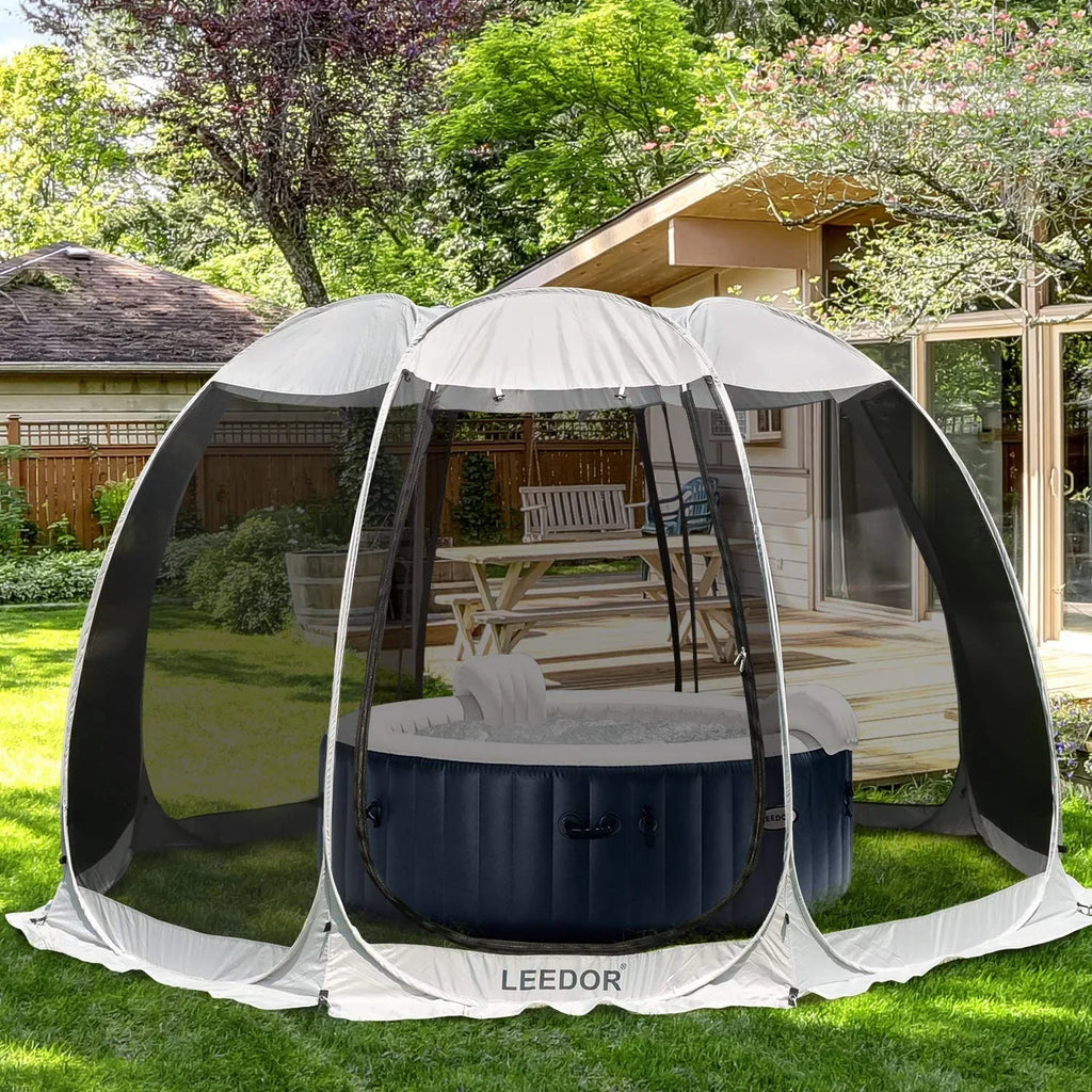 Leedor Screen House Tent Outdoor Canopy 10' x 10' x 7' H Gray