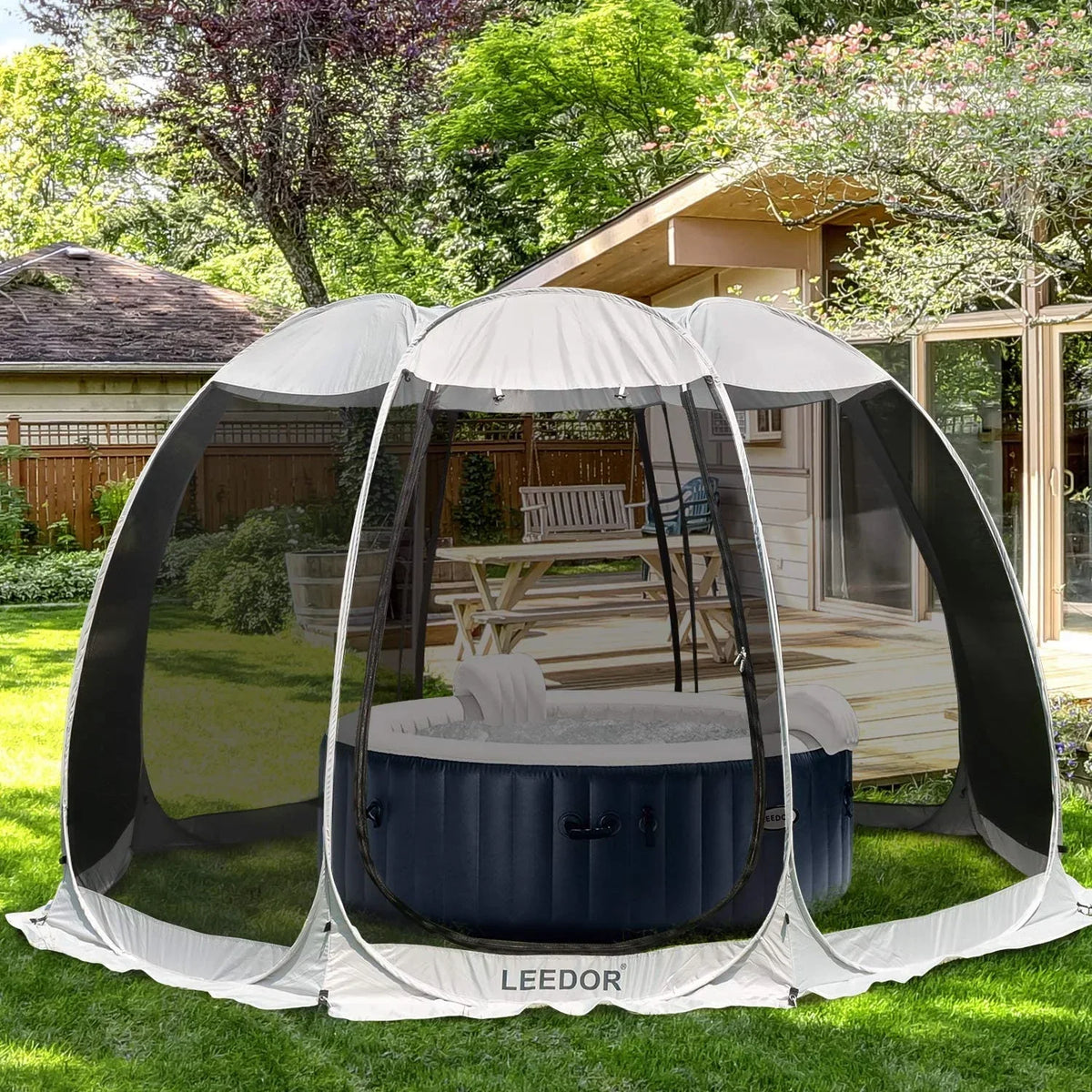 Leedor Screen House Tent Outdoor Canopy 10' x 10' x 7' H Gray
