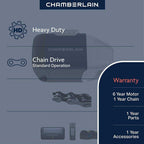 Chamberlain Heavy-Duty Chain Drive Garage Door Opener, 1/2 HP - D2101