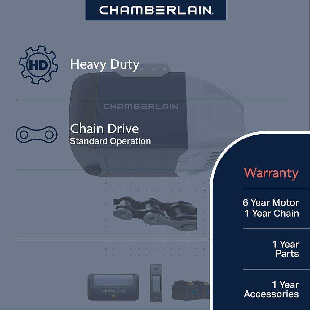 Chamberlain Heavy-Duty Chain Drive Garage Door Opener, 1/2 HP - D2101